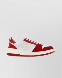 Ferragamo - Contrast Sole Sneakers With Perforated Round Toe - Lyst