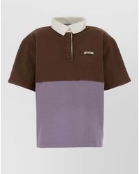 Prada - Cotton Two-Tone Polo Top - Lyst
