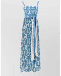 Etro - Maxi Dress Paisley Pattern Sleeveless V Neckline - Lyst