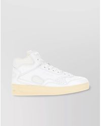 Jil Sander - Leather Mesh High-Top Sneakers - Lyst