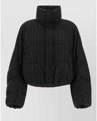 Brunello Cucinelli - Pinstripe Sequin Cropped Down Jacket - Lyst