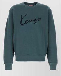 KENZO - Cotton Logo Embroidered Sweatshirt - Lyst