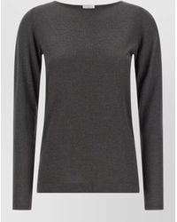 Brunello Cucinelli - Cashmere Silk Lamé Boat Neck Long-Sleeve Sweater - Lyst