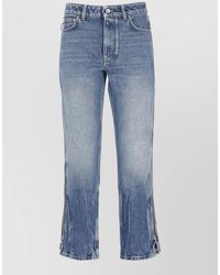 Rabanne - Cotton Cropped Straight-Leg Jeans - Lyst
