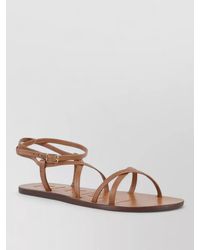 Manebí - Leather Sandals Ankle Strap Flat Sole - Lyst