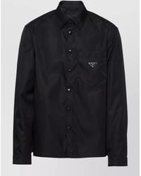 Prada - Regenerated Nylon Shirt Contemporary Fit Long Sleeves - Lyst