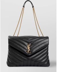 Saint Laurent - Chevron Quilted Shoulder Bag With Chain Strap - Lyst