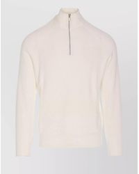 Brunello Cucinelli - Half Zip Sweater High Collar - Lyst