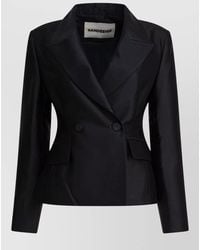 Sandbeige - Tailored Jackets Coats Button Detail Flap Pockets - Lyst