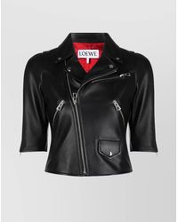 Loewe - Cropped Biker Jacket Short Sleeves - Lyst