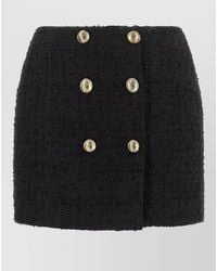 Balmain - Embossed Button Detail Miniskirt - Lyst