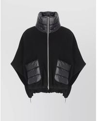 Herno - Wool And Cashmere Poncho With Drawstring Hem - Lyst