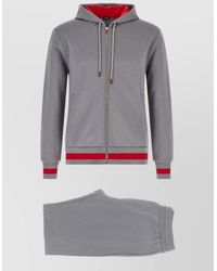 Kiton - Cotton Tracksuit Hood Ribbed Cuffs Pockets - Lyst