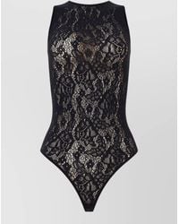 Wolford - Mesh Floral Lace Sleeveless Thong Bodysuit - Lyst