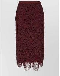 Ferragamo - Silk Blend Fitted Skirt - Lyst