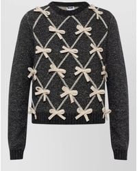 Moschino - Knit Top Crew Neck Bow Detail - Lyst