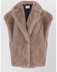 Stand Studio - Faux Fur Sleeveless Vest - Lyst