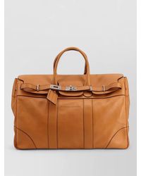 Brunello Cucinelli - Leather Travel Bag Engraved Front Logo - Lyst