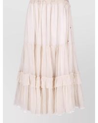 Chloé - Silk Midi Skirt - Lyst