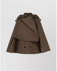 Burberry - Cotton Double-Breasted Cape - Lyst
