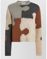 Moschino - Color Block Crew Neck Cropped Knit Top - Lyst