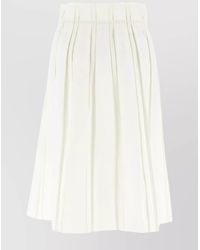 Jil Sander - Linen Pleated Midi Skirt - Lyst
