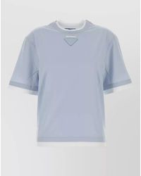 Prada - Cotton T Shirt Short Sleeves Crew Neck - Lyst