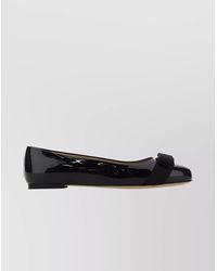 Ferragamo - Bow Detail Round Toe Ballerina Shoes - Lyst