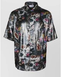 Acne Studios - Short Sleeve Shirt Shiny Finish Print - Lyst