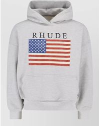 Rhude - Hooded Sweatshirt Front Graphic Kangaroo Pocket - Lyst