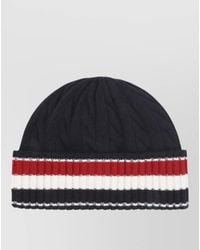 Thom Browne - Wool Cable Knit Beanie Striped Cuff - Lyst