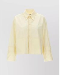 MM6 by Maison Margiela - Logo Print Long-Sleeve Cotton Shirt - Lyst