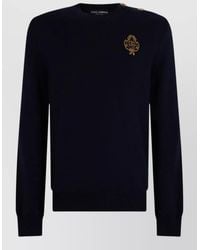 Dolce & Gabbana - Virgin Wool Embroidered Crew Neck Jumper - Lyst
