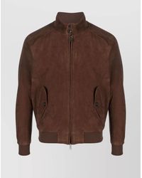 Baracuta - Suede Ribbed Bomber Jacket - Lyst