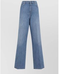Miu Miu - High Waist Wide Leg Denim Jeans - Lyst