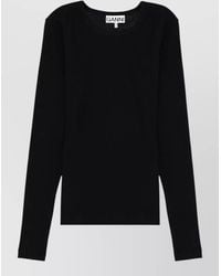 Ganni - Long Sleeve Crew Neck Top - Lyst