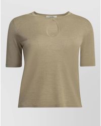 Max Mara - Silk Blend Knit Round Neck Sweater - Lyst