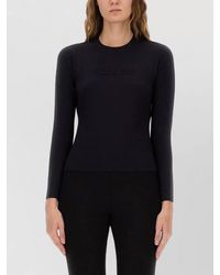 Max Mara - Logo Knit Crew Neck Long Sleeve Top - Lyst