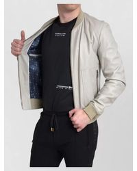 Dolce & Gabbana - Leather Ribbed Bomber Jacket - Lyst