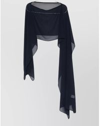 Gianluca Capannolo - Long Stole Asymmetric Hem Sheer Draped Neckline - Lyst