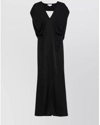 Stella McCartney - Satin V-Neck Maxi Gown - Lyst