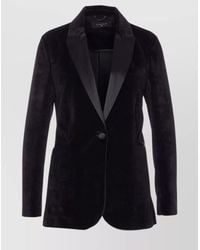 Circolo 1901 - Velvet V-Neckline Jacket Long Sleeves - Lyst