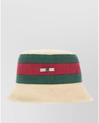 Gucci - Canvas Bucket Hat Striped Band Brim - Lyst