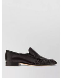 The Row - Leather Lace Up Loafers Round Toe Design - Lyst