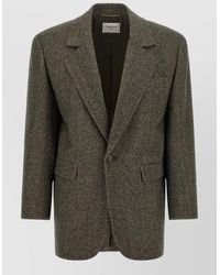 Saint Laurent - Herringbone Single-Breasted Coat - Lyst