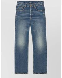 Saint Laurent - Denim Loose Straight-Leg Mid-Rise Jeans - Lyst