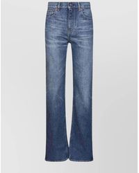 Chloé - Denim High-Rise Straight-Leg Slit Jeans - Lyst