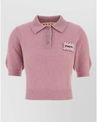 Marni - Cashmere Polo Shirt Collared Short Sleeves - Lyst