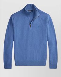 Polo Ralph Lauren - Wool Ribbed Mockneck Quarter-Zip Sweater - Lyst