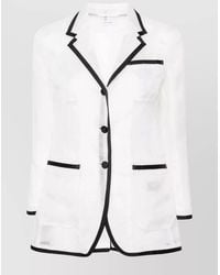 Thom Browne - Silk Semi-Sheer Organza Blazer - Lyst